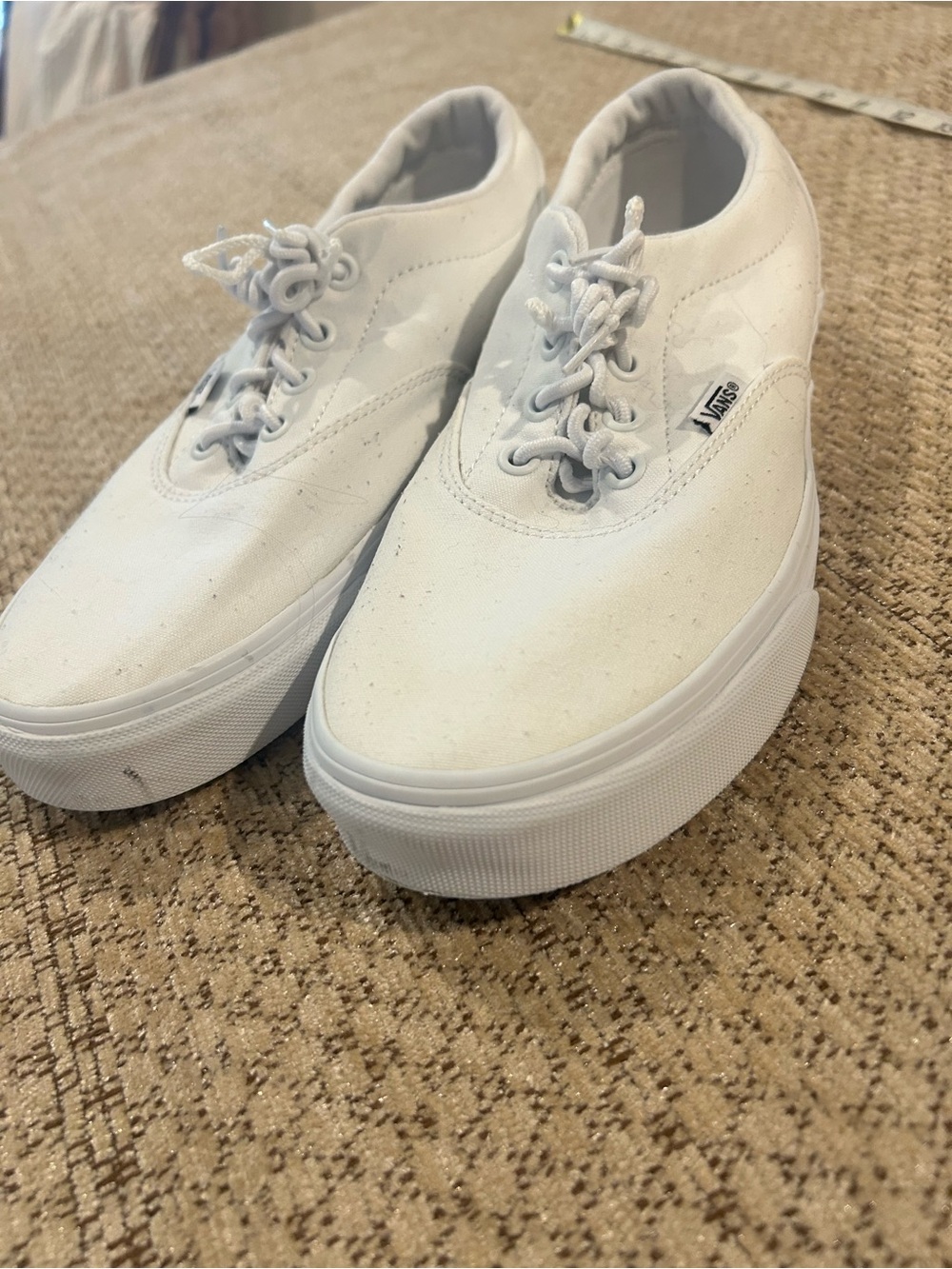 Vans White Low-Top Canvas Sneakers - Picture 3 of 8
